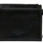 Black Leather Zip Logo Keyring Coin Purse Wallet