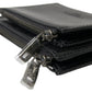 Black Leather Zip Logo Keyring Coin Purse Wallet