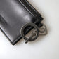 Black Leather Zip Logo Keyring Coin Purse Wallet