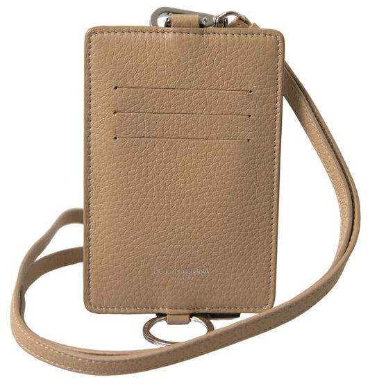 Elegant Beige Leather Cardholder Wallet