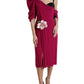 Purple Flower Embellished One Shoulder Dress