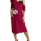 Purple Flower Embellished One Shoulder Dress