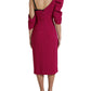 Purple Flower Embellished One Shoulder Dress