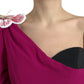 Purple Flower Embellished One Shoulder Dress