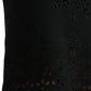 Black Floral Lace Viscose Bodycon Midi Dress