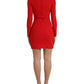 Red Sacred Heart Viscose Bodycon Mini Dress