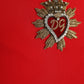 Red Sacred Heart Viscose Bodycon Mini Dress