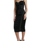 Black Bustier Corset Lace Bodycon Midi Dress