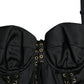 Black Bustier Corset Lace Bodycon Midi Dress