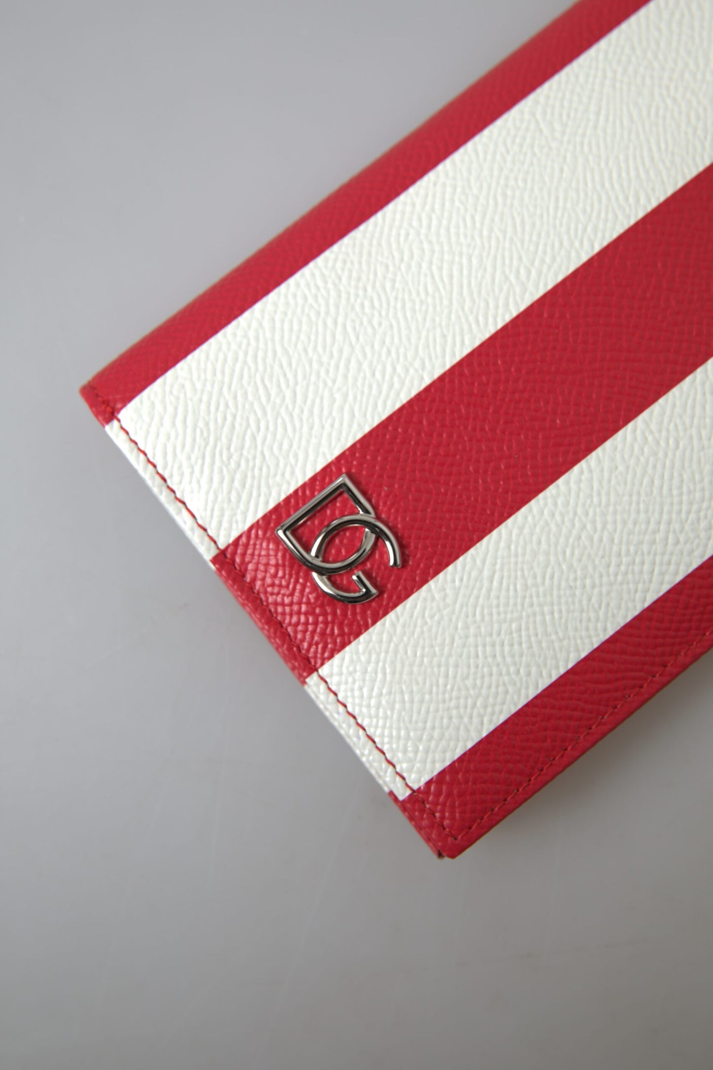 Elegant Striped Leather Passport Holder