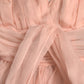 Pink Silk Chiffon Halter A-line Pleated Midi Dress