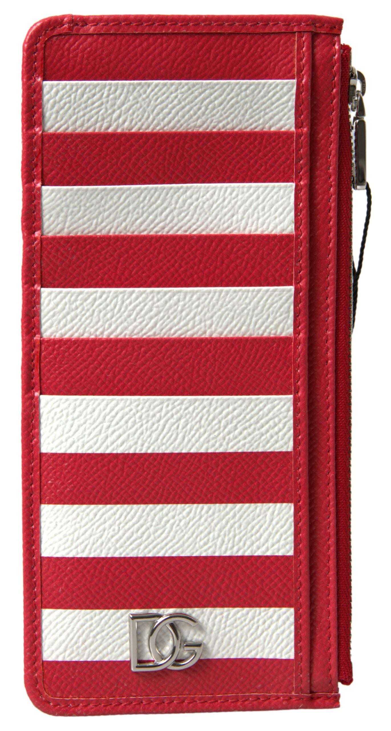 Elegant Striped Leather Card Holder