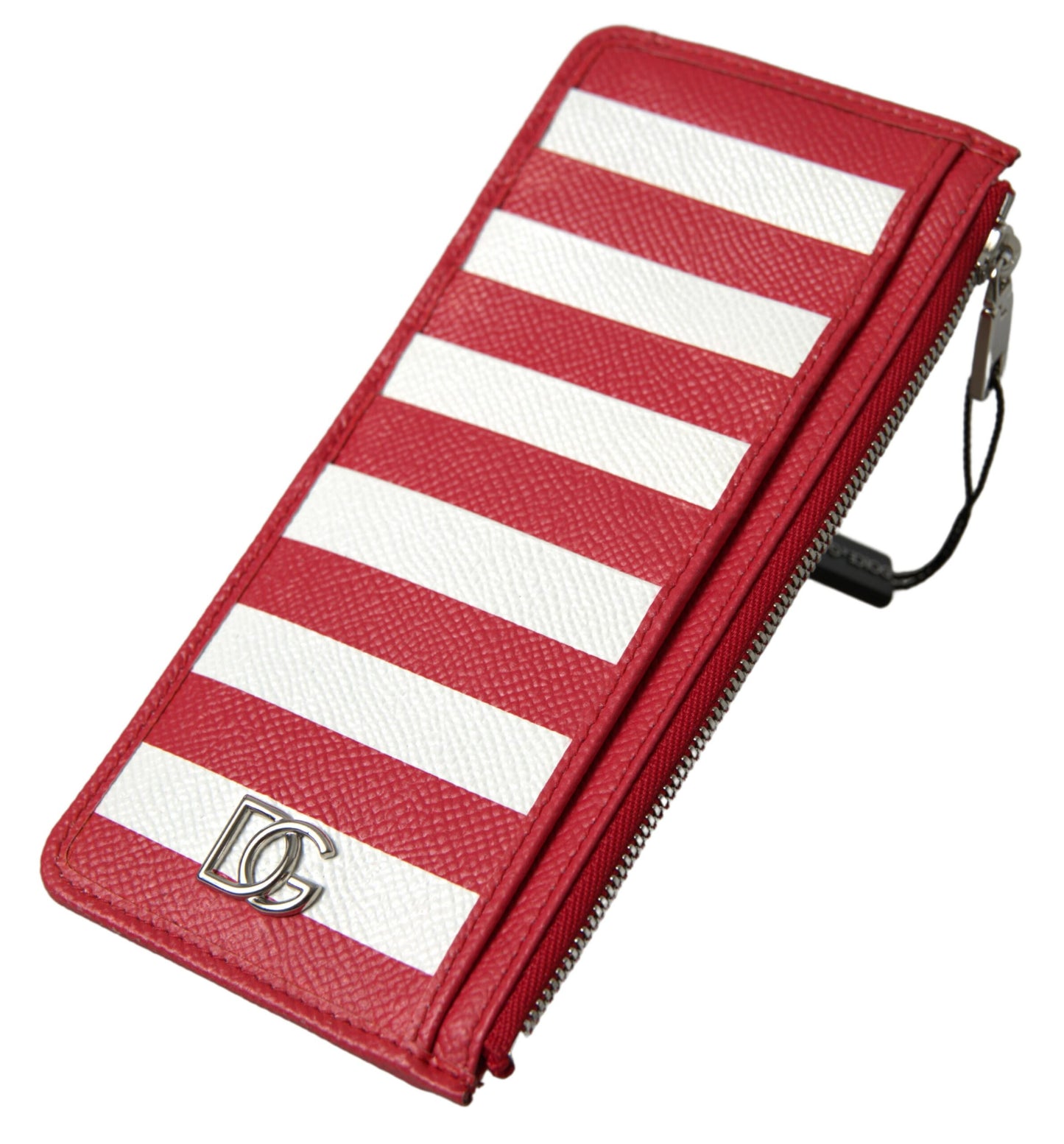 Elegant Striped Leather Card Holder