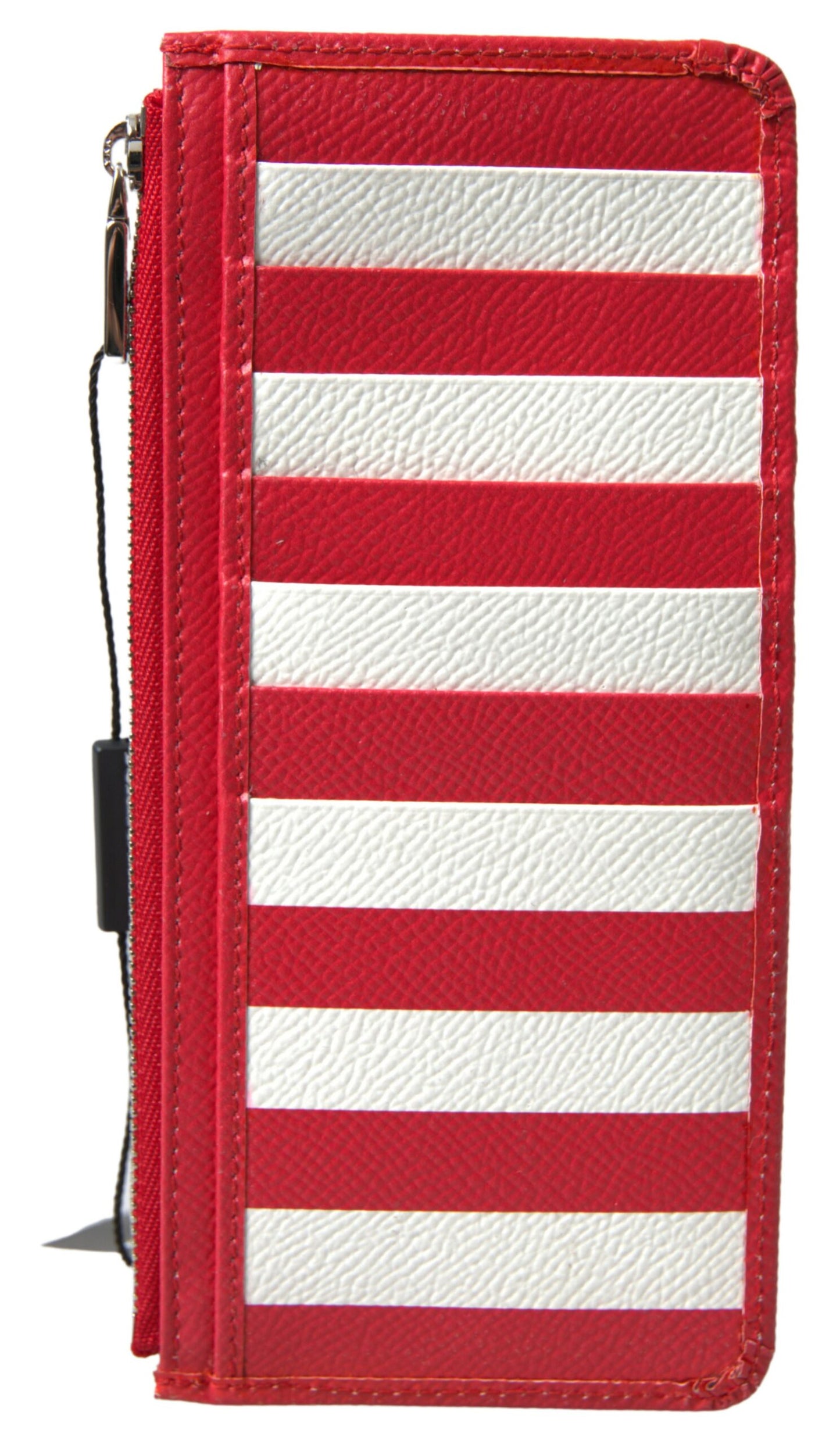 Elegant Striped Leather Card Holder