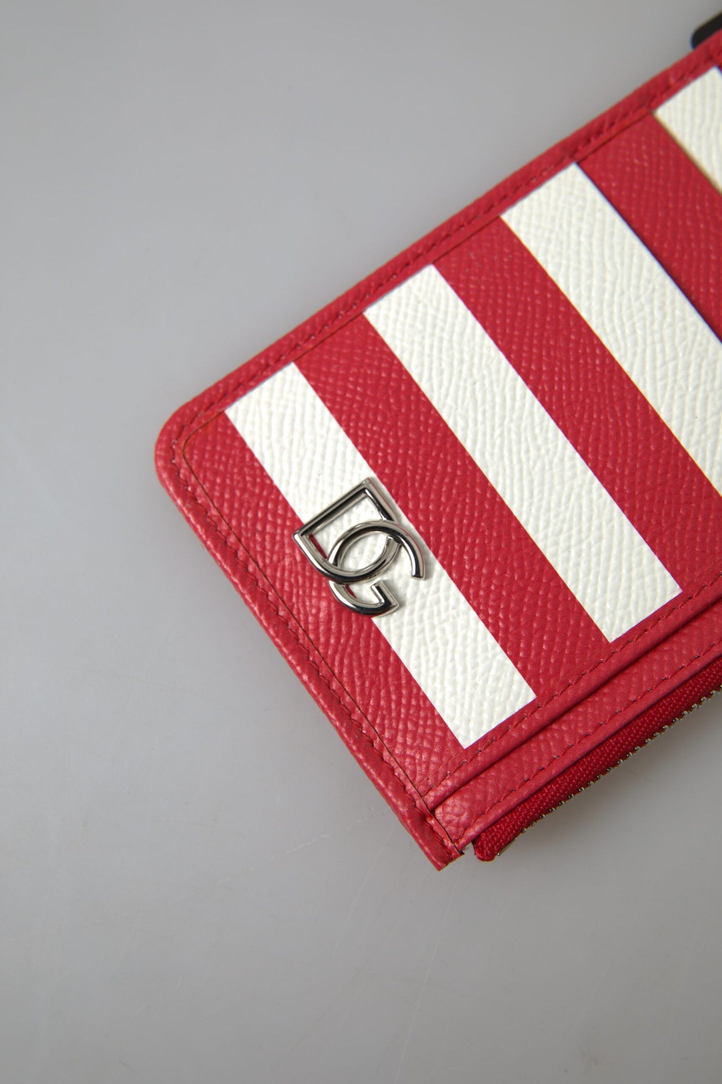 Elegant Striped Leather Card Holder