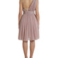 Pink One Shoulder Pleated Lame Tulle Dress