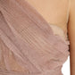 Pink One Shoulder Pleated Lame Tulle Dress