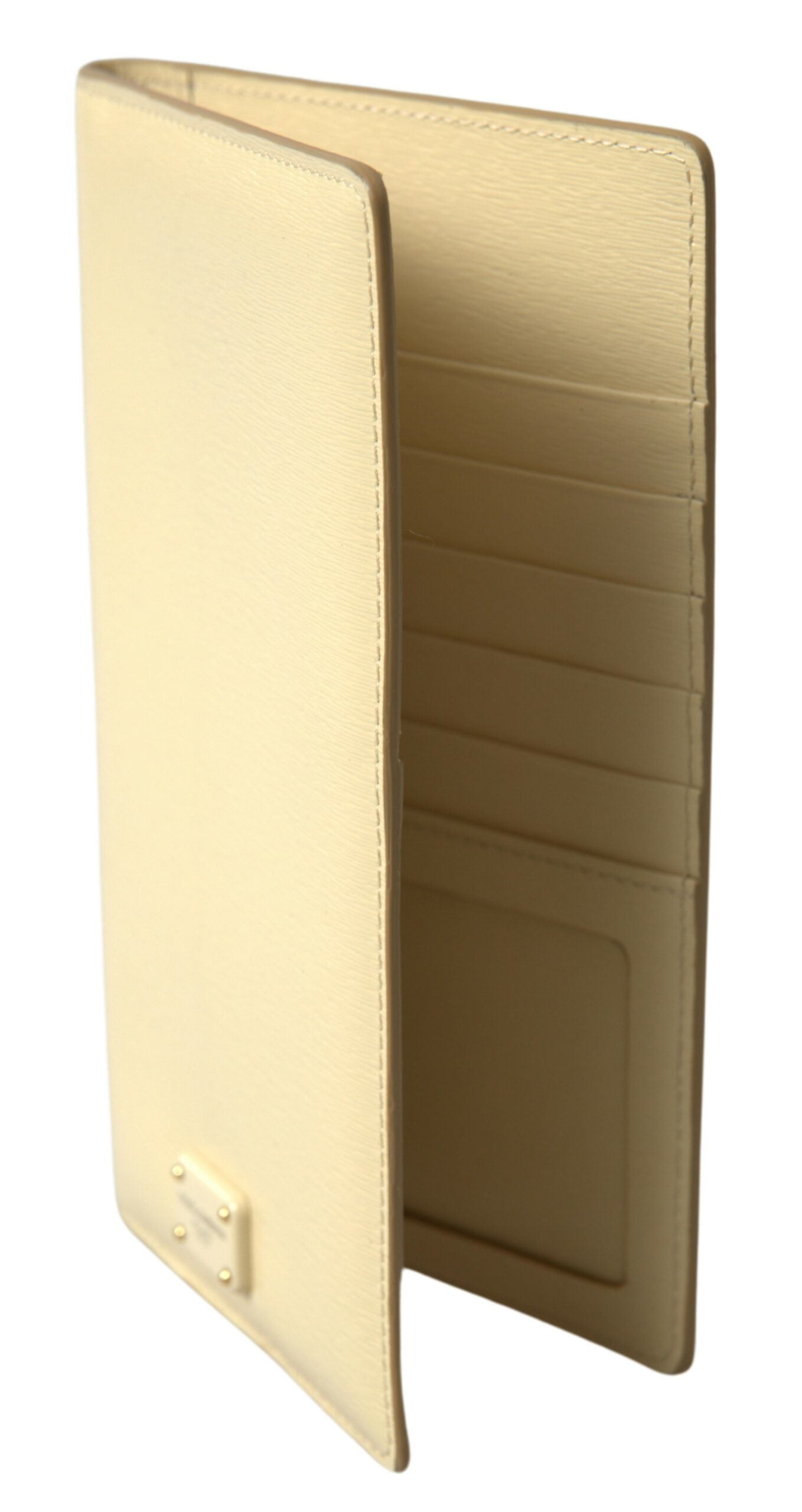 Elegant Beige Leather Passport Holder