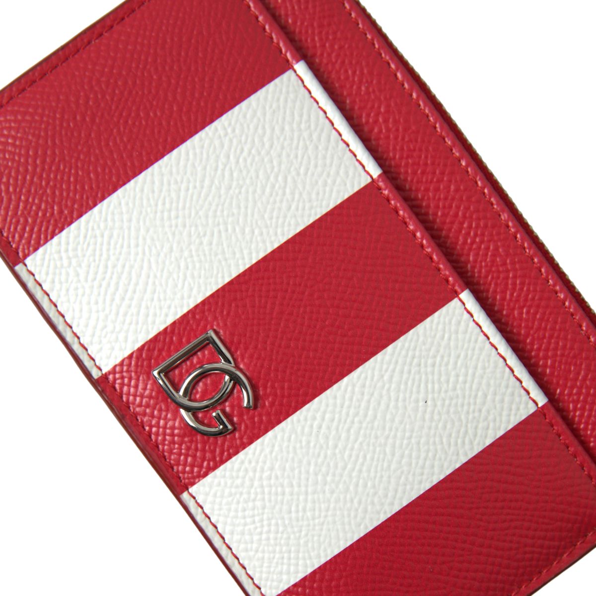 Elegant Striped Leather Card Holder