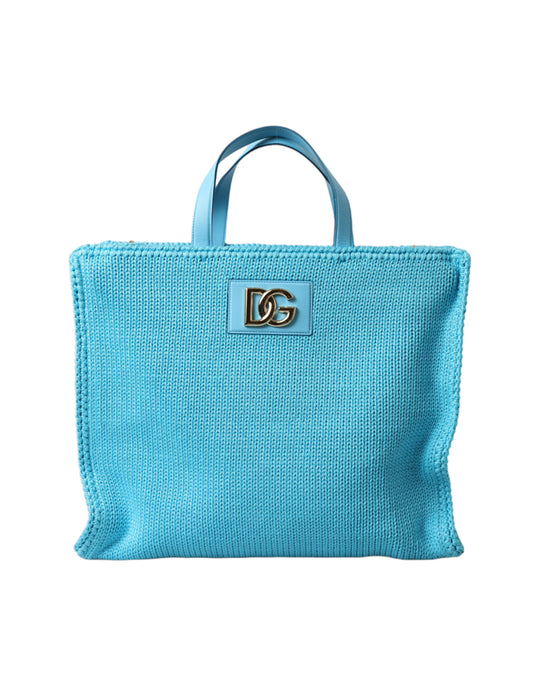 Elegant Turquoise Gold-Accent Tote Bag