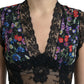 Multicolor Floral Print Lace Sheath Dress