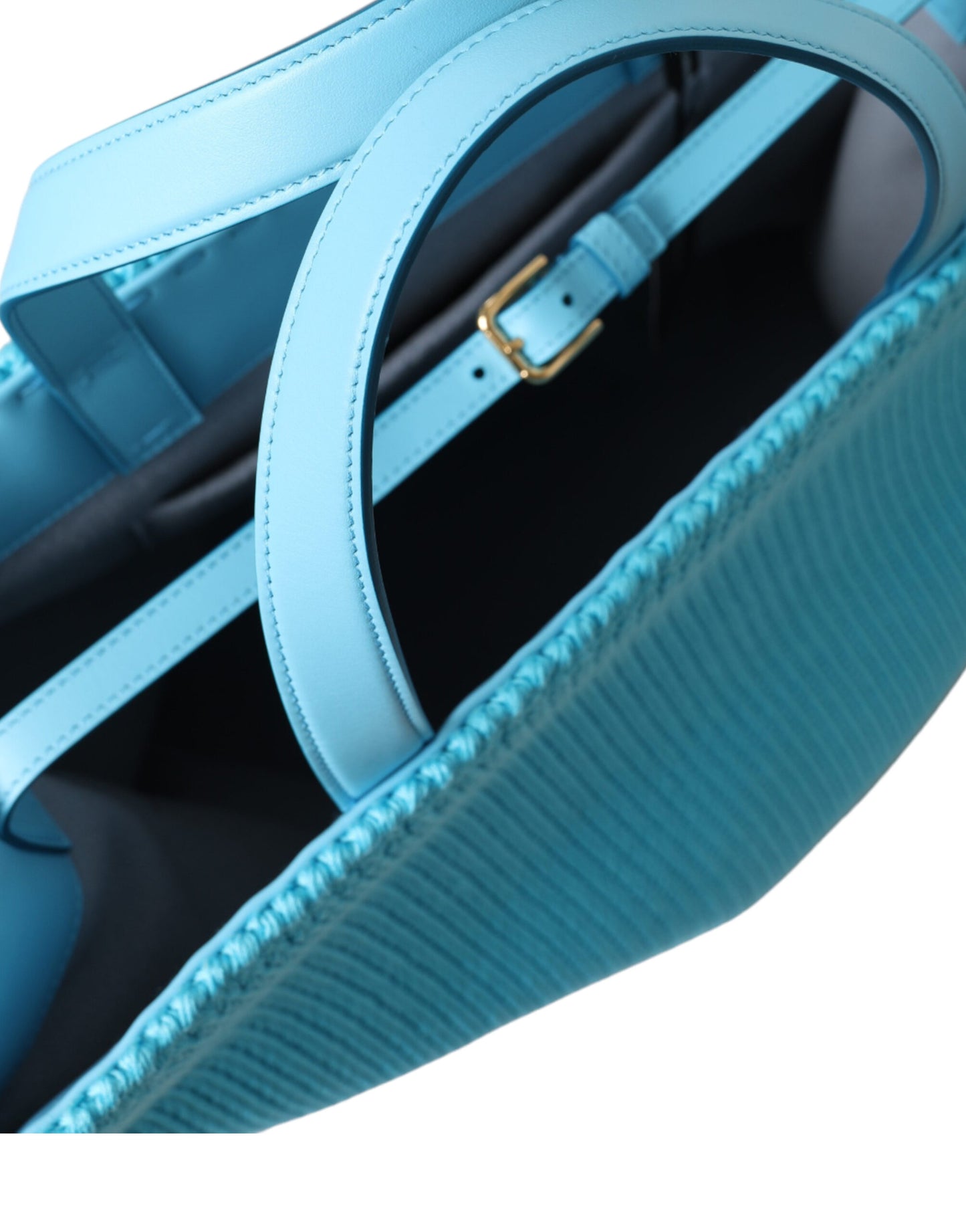 Elegant Turquoise Gold-Accent Tote Bag