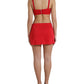 Red Cutout Nylon Sheath Sleeveless Mini Dress