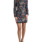 Multicolor Floral Nylon Sheath Mini Dress