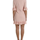 Light Pink Viscose A-line Shift Mini Dress