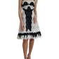 Black White Lace See Through A-Line Sleeveless Dress