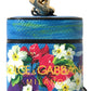 Chic Blue Floral Leather Airpods Case