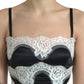 Black White Lace See Through A-Line Sleeveless Dress