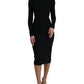 Black Long Sleeve Turtleneck Bodycon Dress
