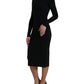 Black Long Sleeve Turtleneck Bodycon Dress