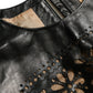 Shiny Black Nylon Cut Out A-line Mini Dress