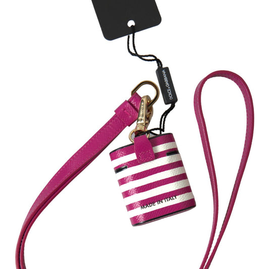 Chic Fuchsia Leather Airpods Case