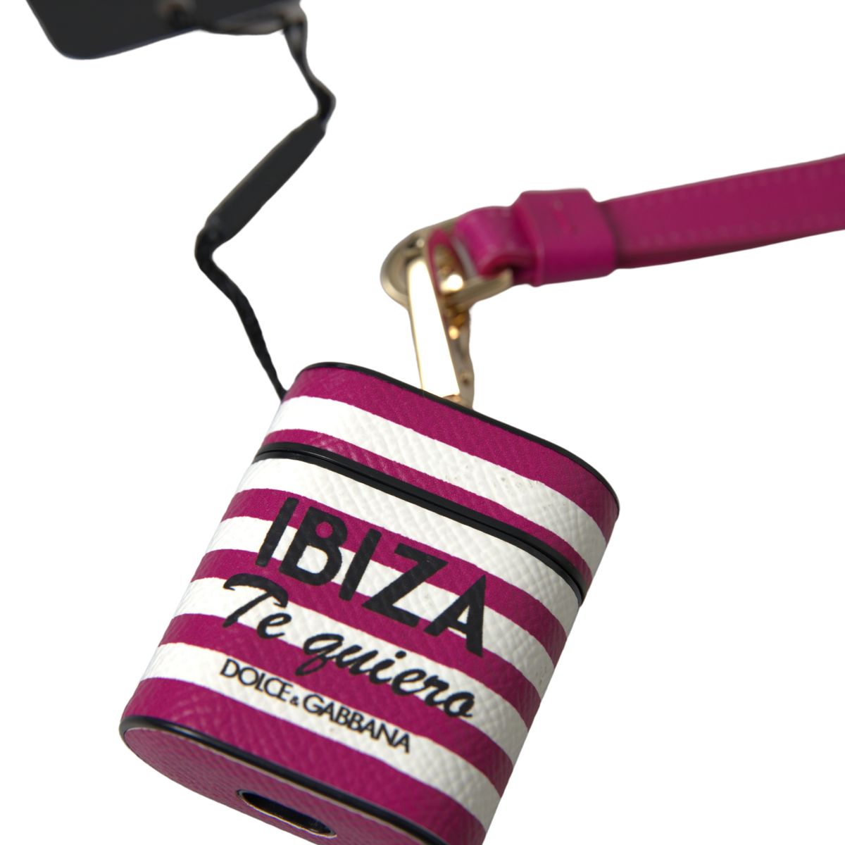 Chic Fuchsia Leather Airpods Case