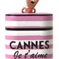 Chic Pink Stripe Leather Airpods Case