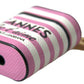 Chic Pink Stripe Leather Airpods Case