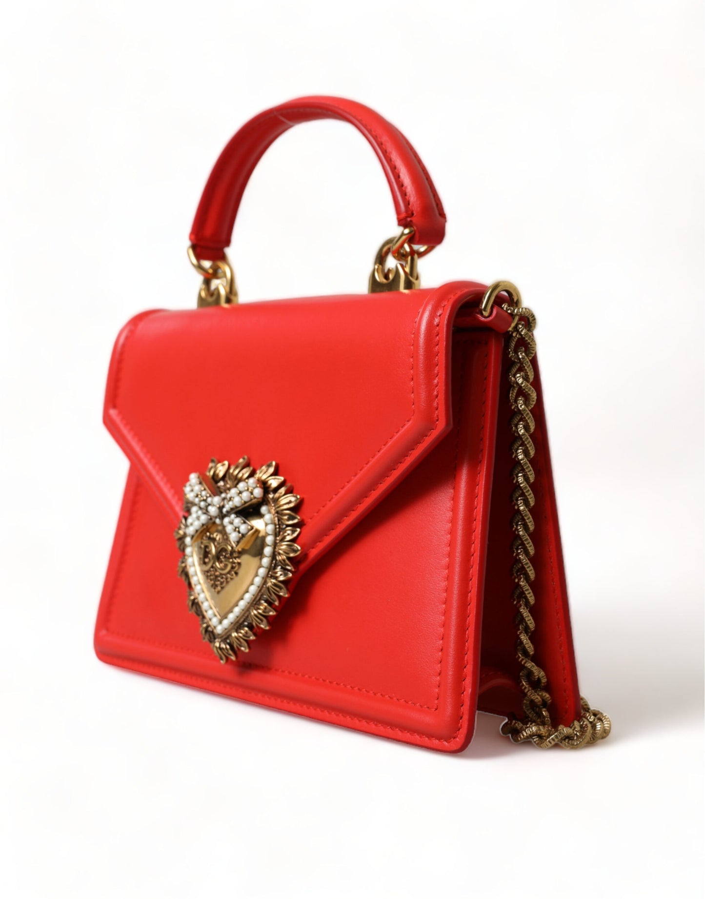 Elegant Red Leather Devotion Envelope Bag