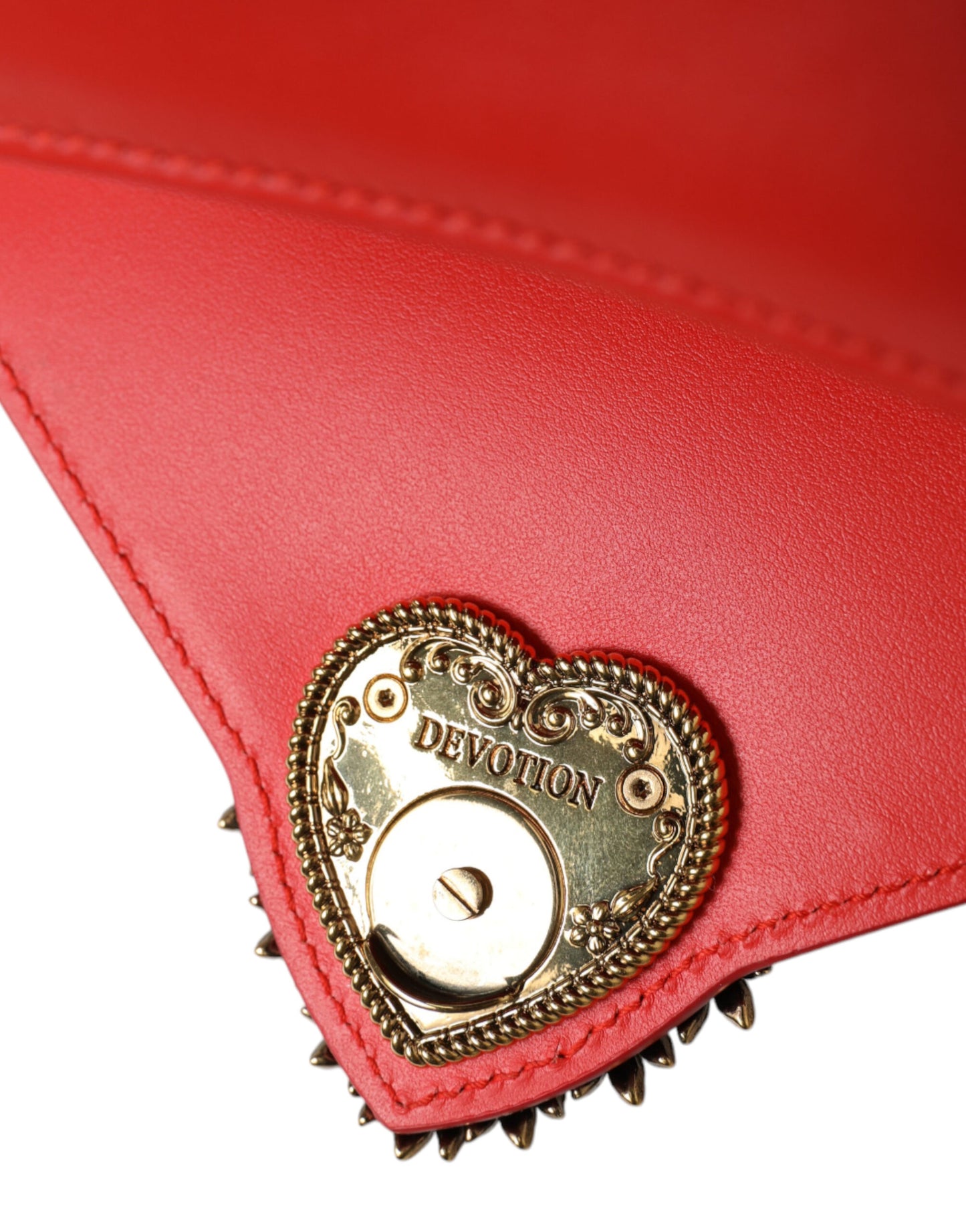 Elegant Red Leather Devotion Envelope Bag