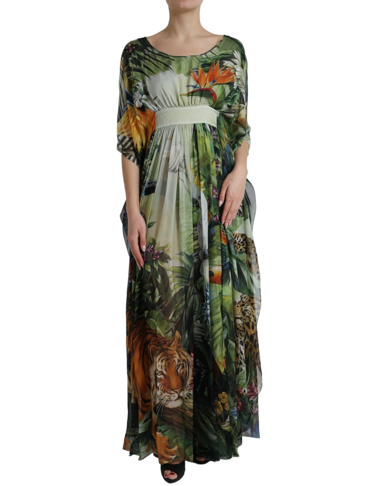 Multicolor Jungle Print A-line Maxi Dress