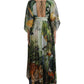 Multicolor Jungle Print A-line Maxi Dress