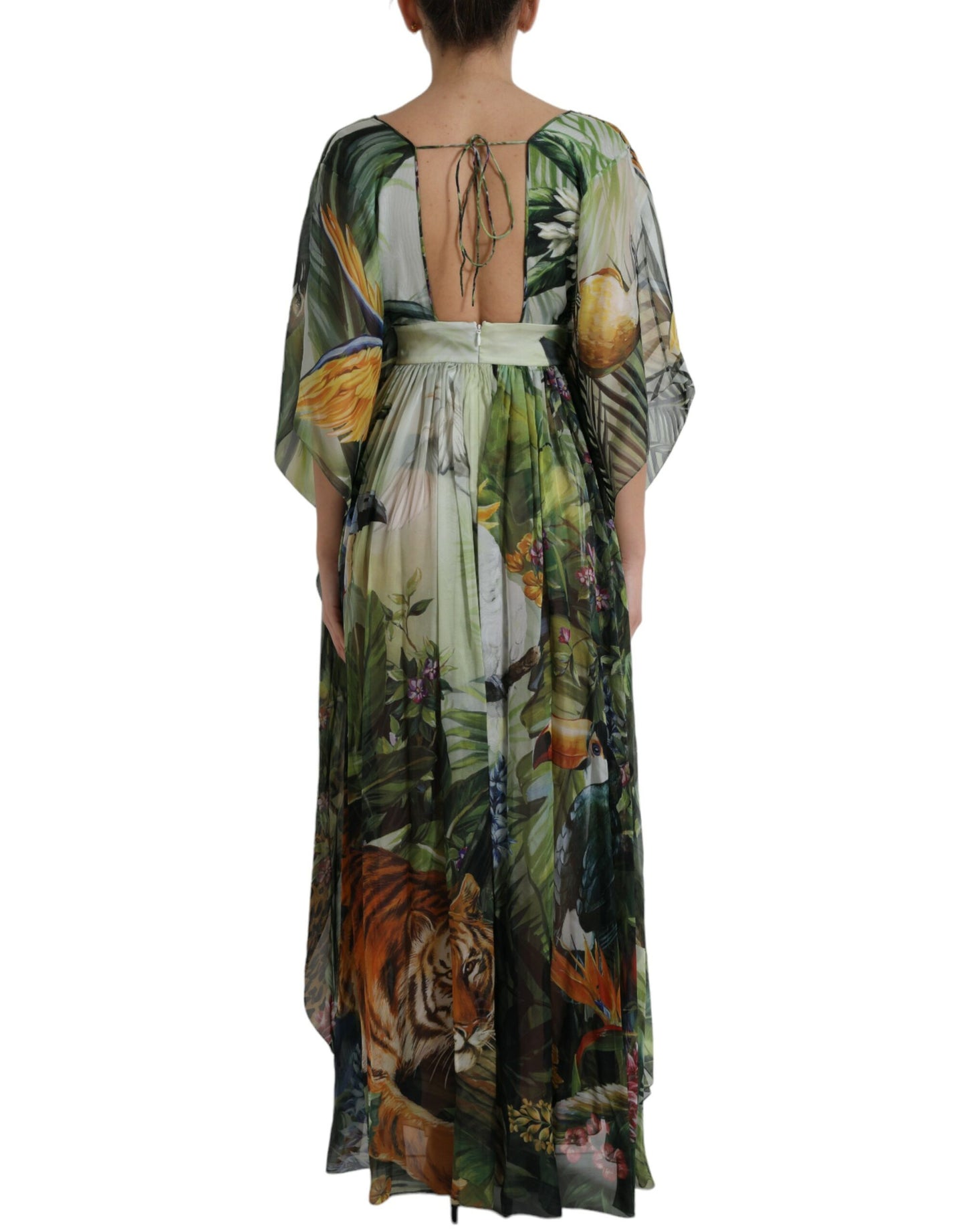 Multicolor Jungle Print A-line Maxi Dress