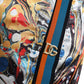 Multicolor Marble Print Satin Pants