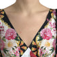 Multicolor Floral Print Silk Twill Gown Dress