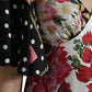 Multicolor Floral Print Silk Twill Gown Dress