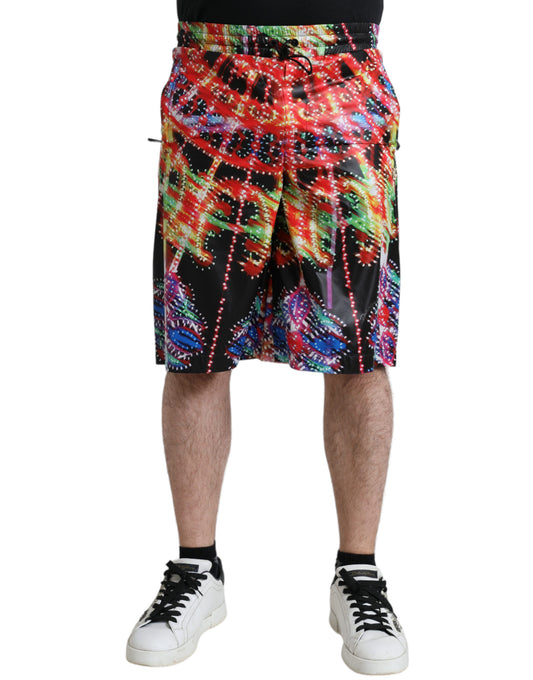 Multicolor Luminarie Print Men Bermuda Shorts