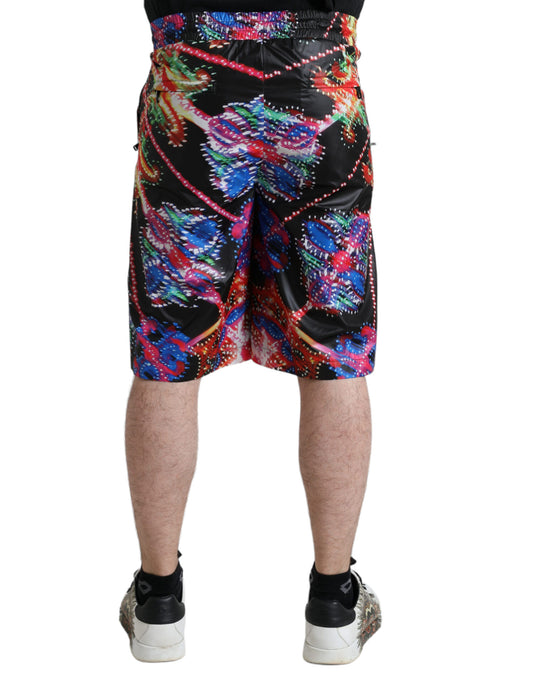 Multicolor Luminarie Print Men Bermuda Shorts