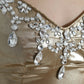 Metallic Gold Crystal Embellished Gown Dress